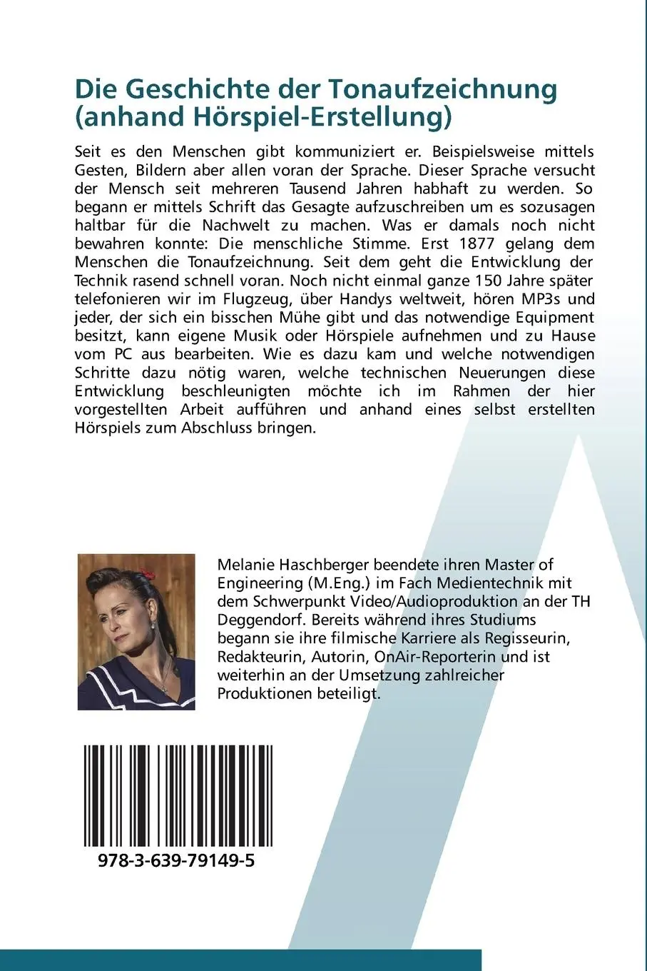Rückseite: 9783639791495 | Die Geschichte der Tonaufzeichnung (anhand Hörspiel-Erstellung) | Buch