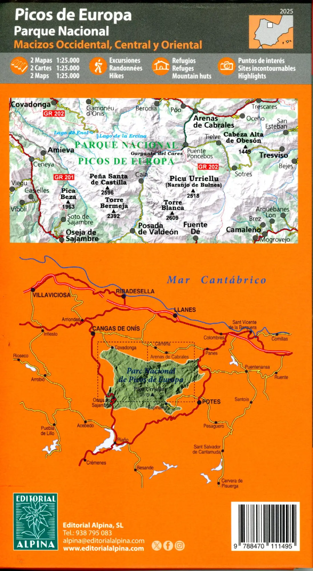 Bild: 9788470111495 | PN Picos Europa | 1:25000 | (Land-)Karte | 2 Bde/Tle | Spanisch | 2025