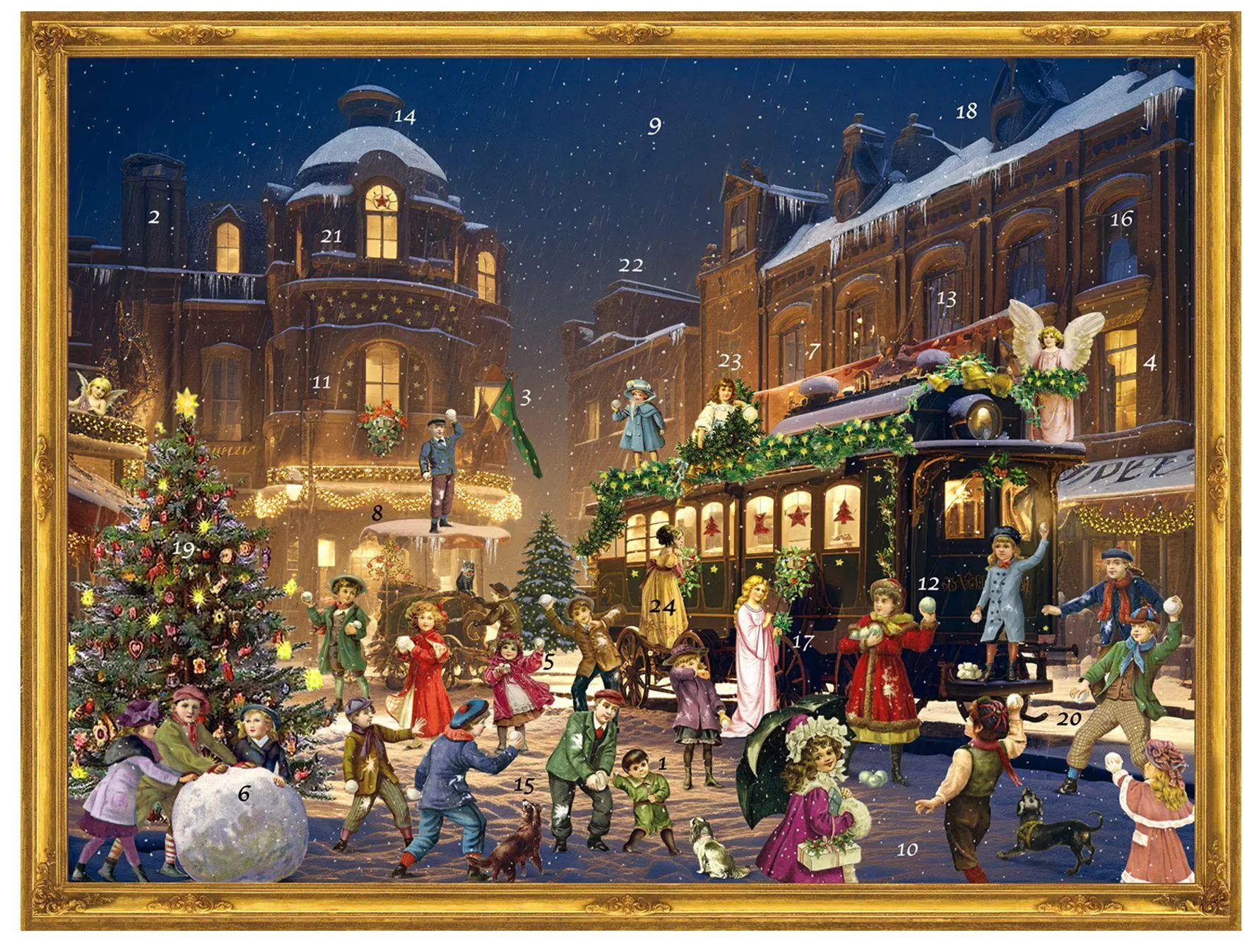 Cover: 4025985701595 | Adventskalender, viktorianisch "Weihnachtlicher Bahnhof" | S. Merkamp