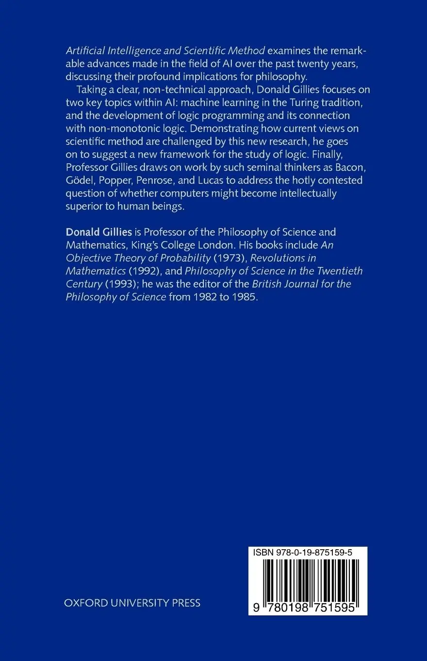 Rückseite: 9780198751595 | Artificial Intelligence and Scientific Method | Donald Gillies | Buch