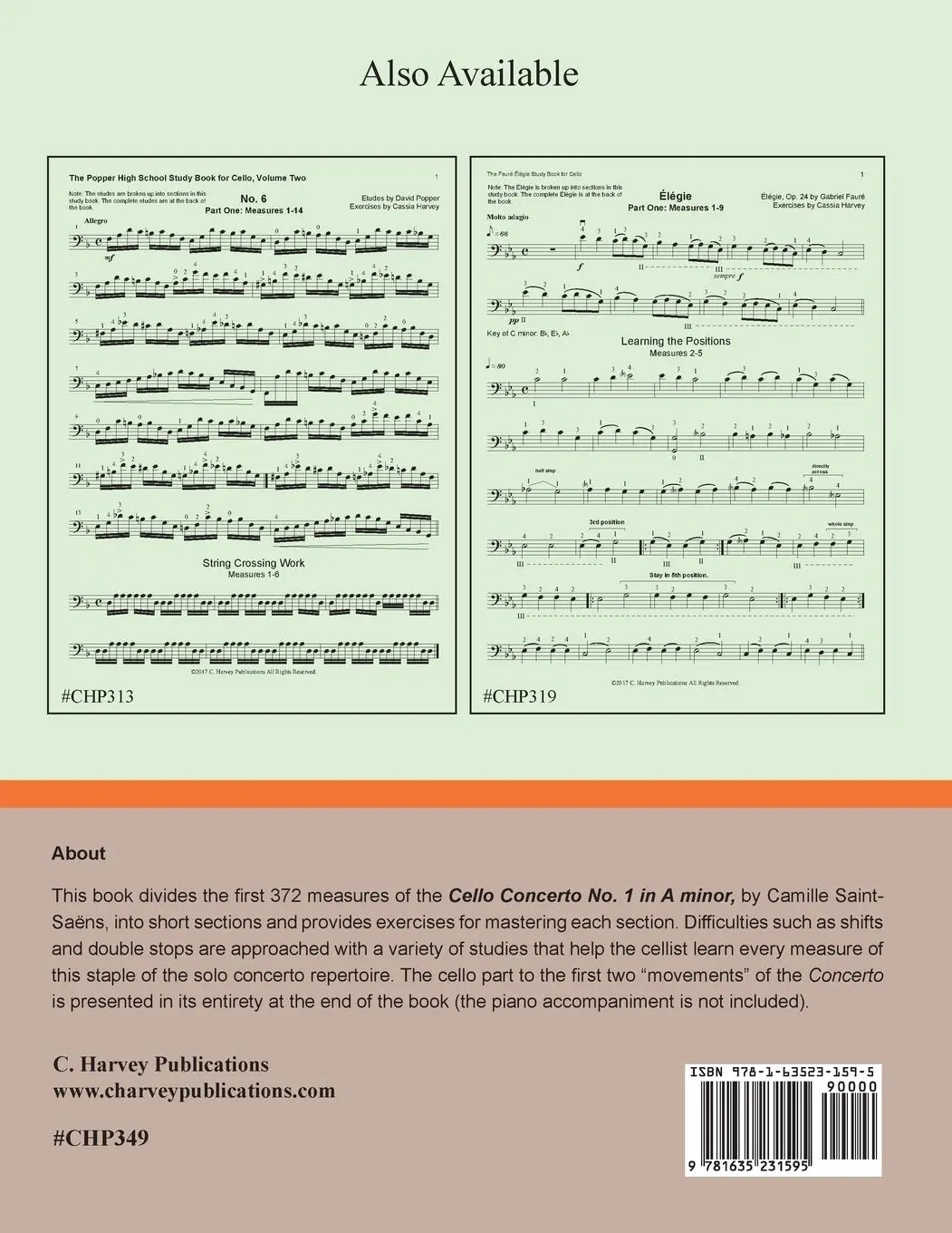 Rückseite: 9781635231595 | The Saint-Saens Cello Concerto No. 1 Study Book, Volume One | Harvey