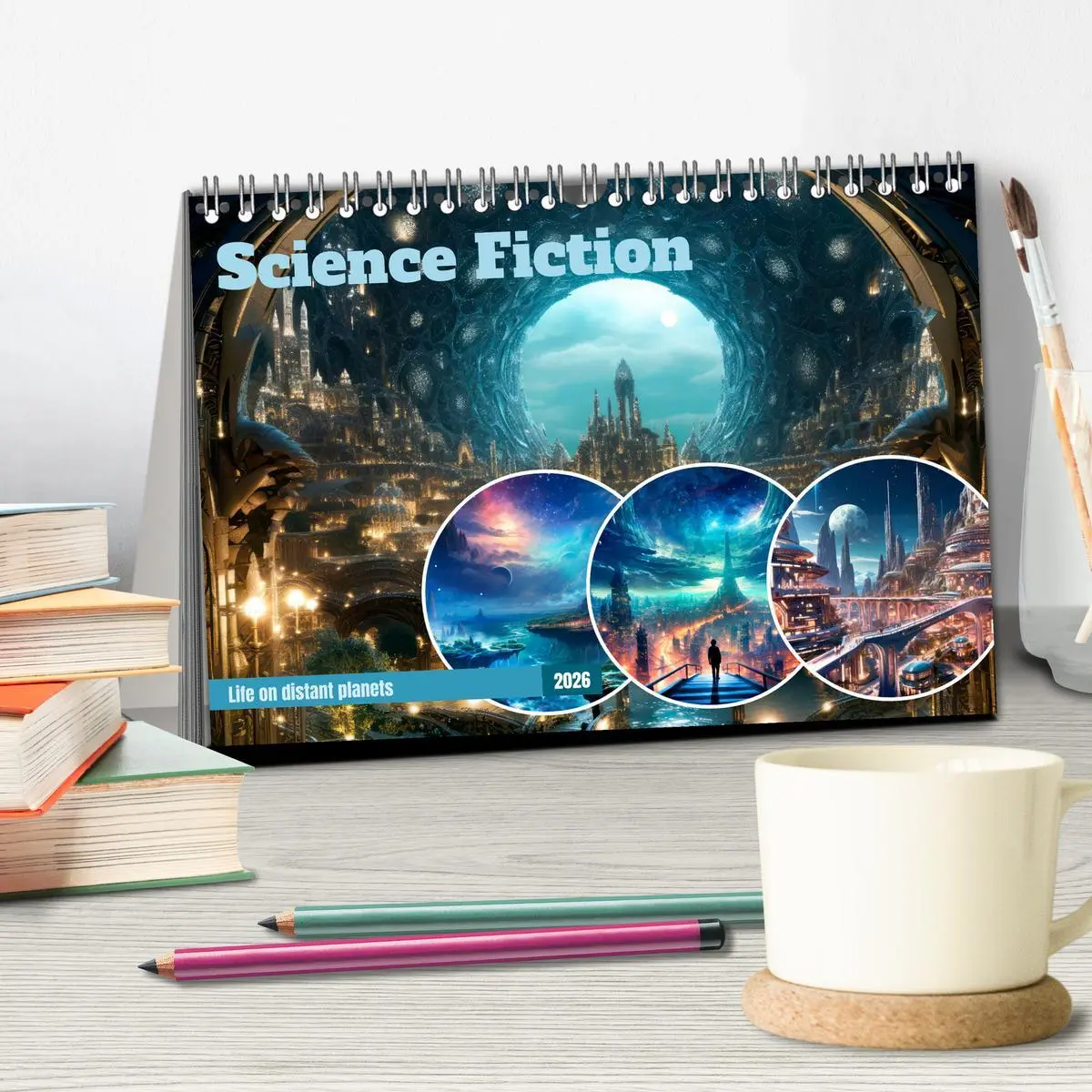 Bild: 9783516541595 | SCIENCE FICTION Life on distant planets (Desk Calendar 2026 DIN A5...
