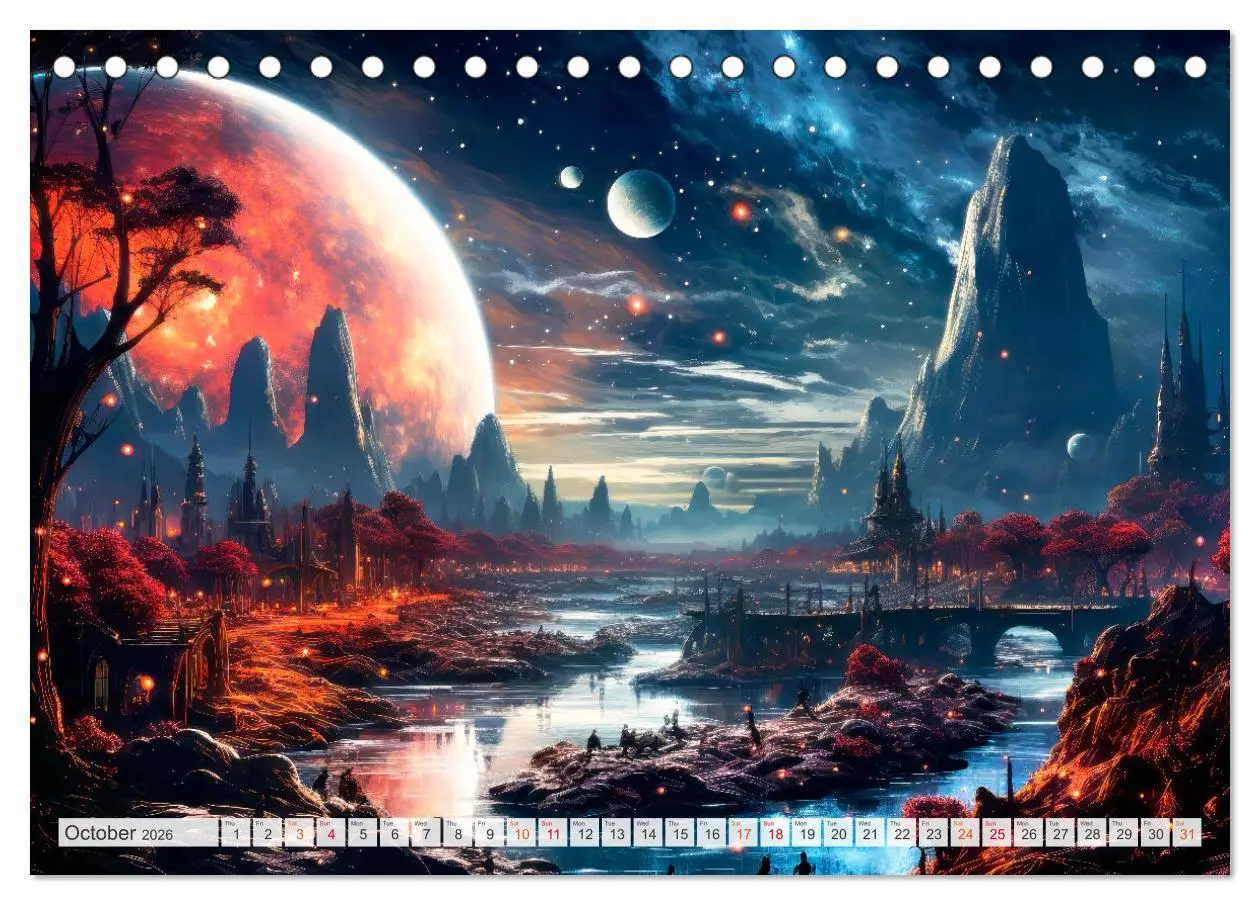 Bild: 9783516541595 | SCIENCE FICTION Life on distant planets (Desk Calendar 2026 DIN A5...
