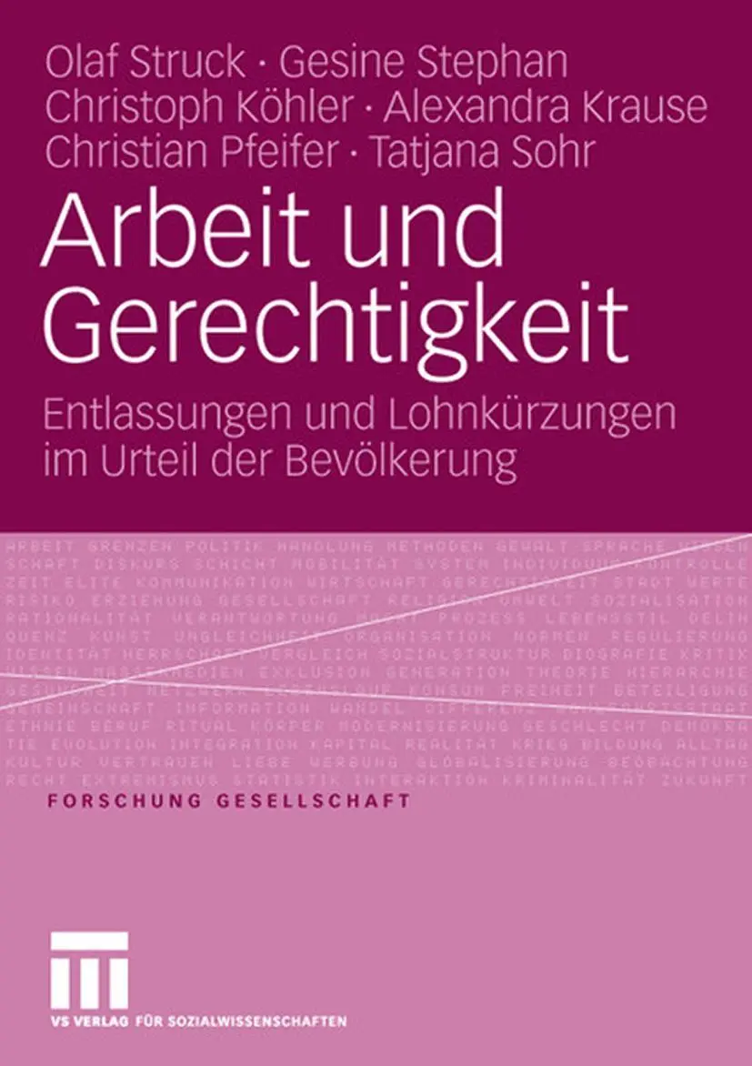 Cover: 9783531151595 | Arbeit und Gerechtigkeit | Olaf Struck (u. a.) | Taschenbuch | vii