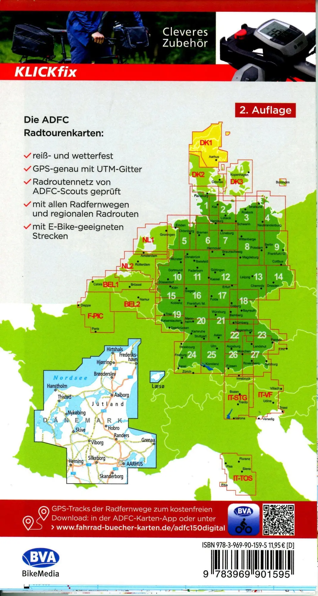 Bild: 9783969901595 | ADFC-Radtourenkarte DK1 Dänemark/Jütland Nord 1:150.000, reiß- und...