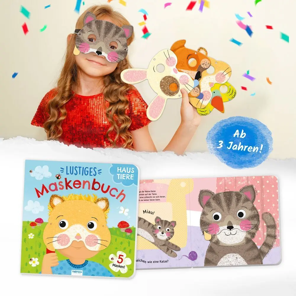 Bild: 9783988021595 | Trötsch Pappenbuch mit Masken Lustiges Maskenbuch Haustiere | Co.KG