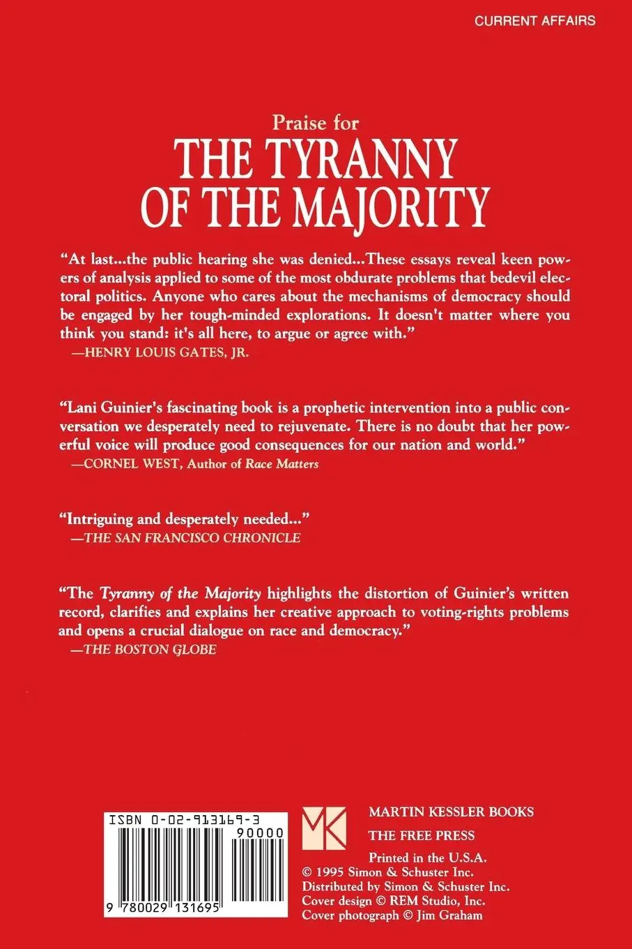 Rückseite: 9780029131695 | Tyranny of the Majority | Lani Guinier | Taschenbuch | Englisch | 1995