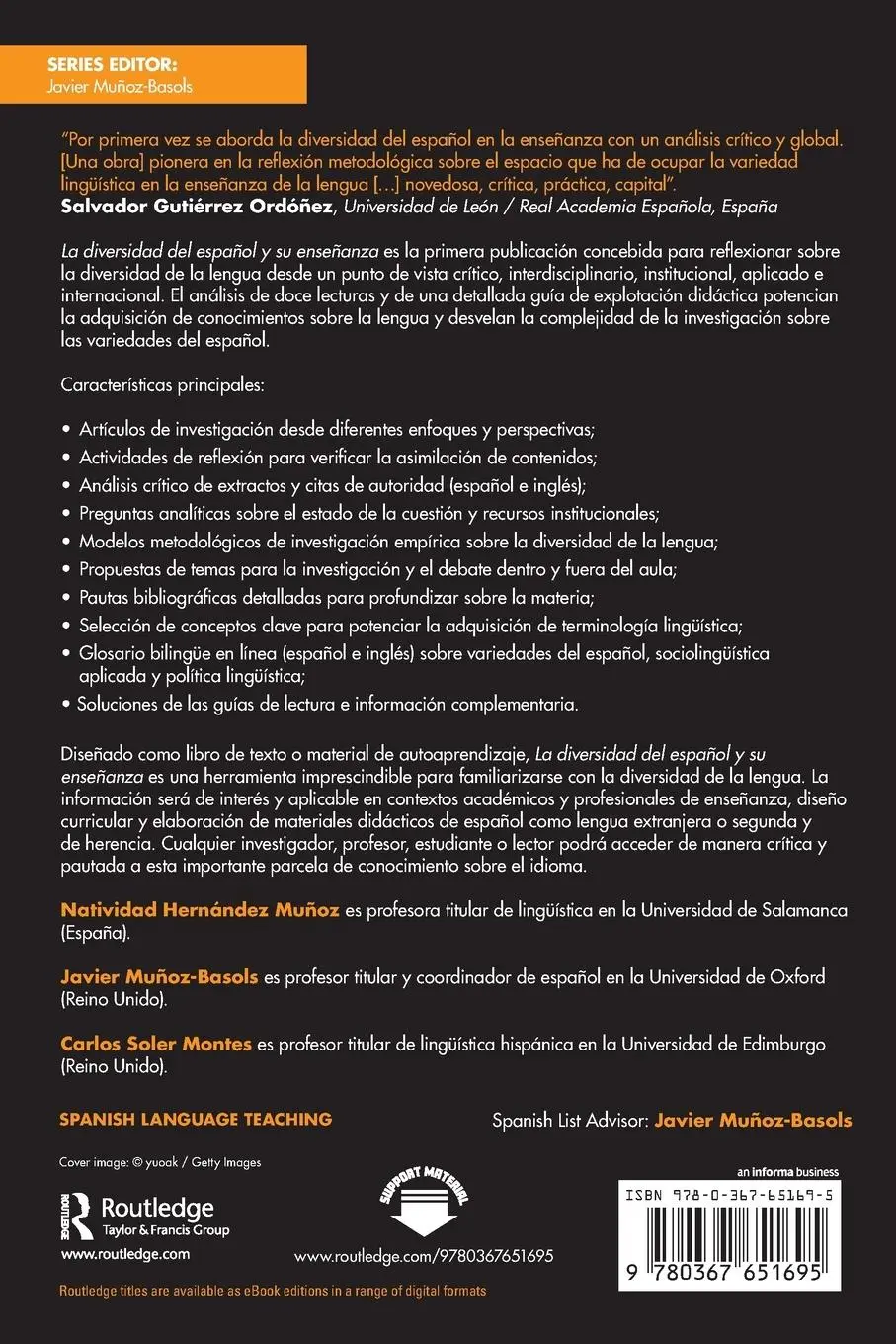 Rückseite: 9780367651695 | La diversidad del español y su enseñanza | Muñoz (u. a.) | Taschenbuch