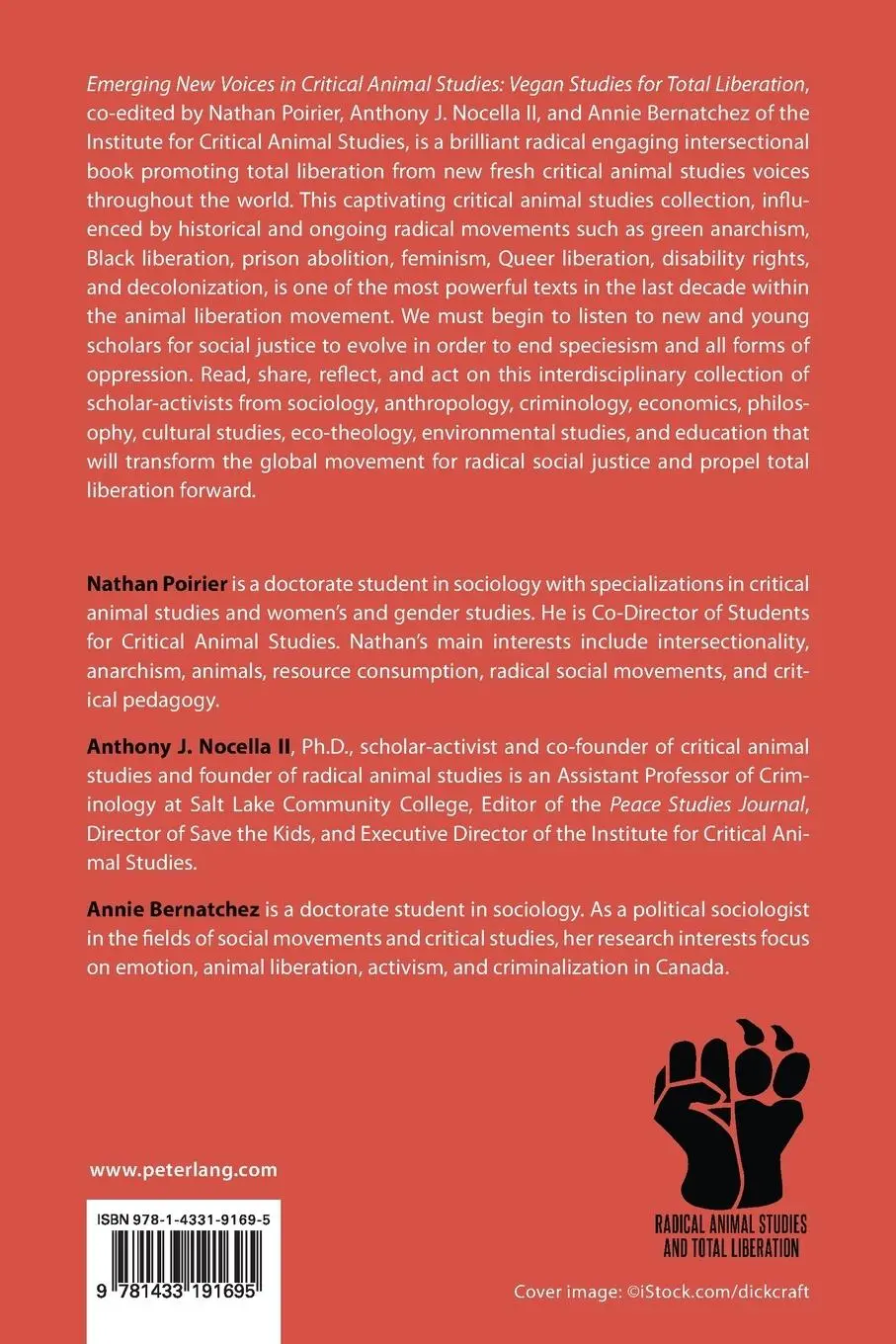Rückseite: 9781433191695 | Emerging New Voices in Critical Animal Studies | Poirier (u. a.)