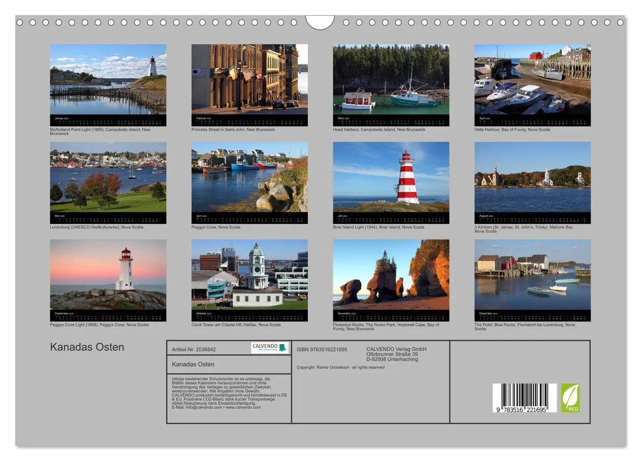 Bild: 9783516221695 | Kanadas Osten (Wandkalender 2026 DIN A3 quer), CALVENDO Monatskalender
