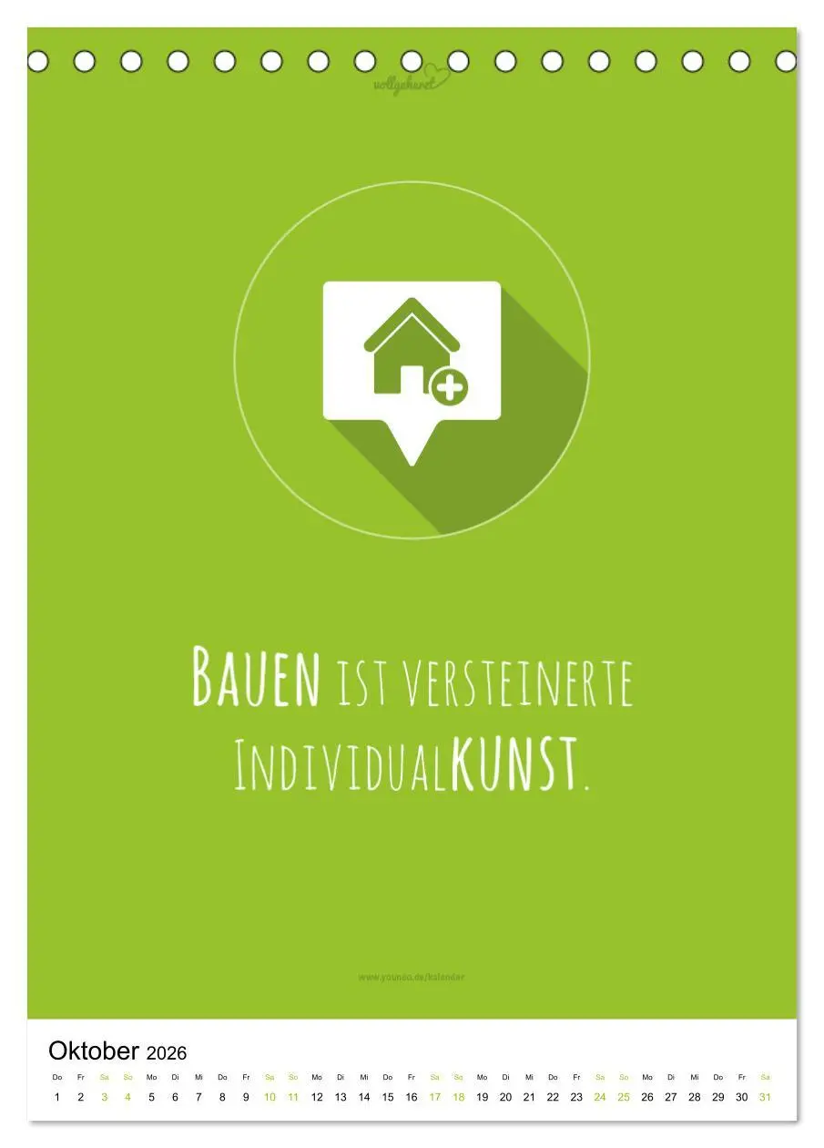 Bild: 9783516391695 | vollgeherzt: Der besondere Kalender für Bauherren mit motivierenden...