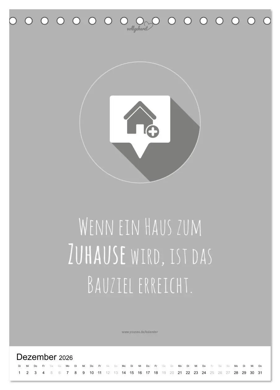 Bild: 9783516391695 | vollgeherzt: Der besondere Kalender für Bauherren mit motivierenden...