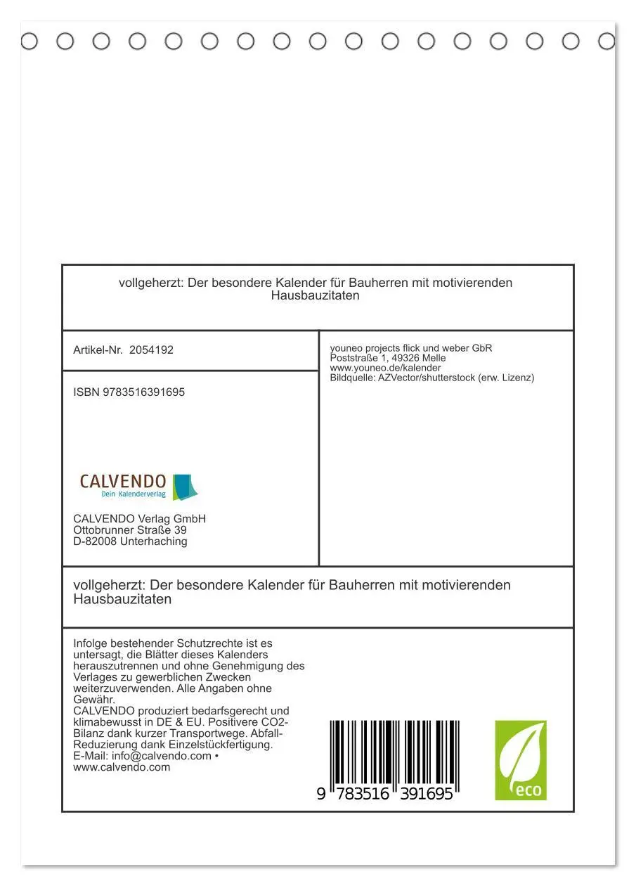 Bild: 9783516391695 | vollgeherzt: Der besondere Kalender für Bauherren mit motivierenden...