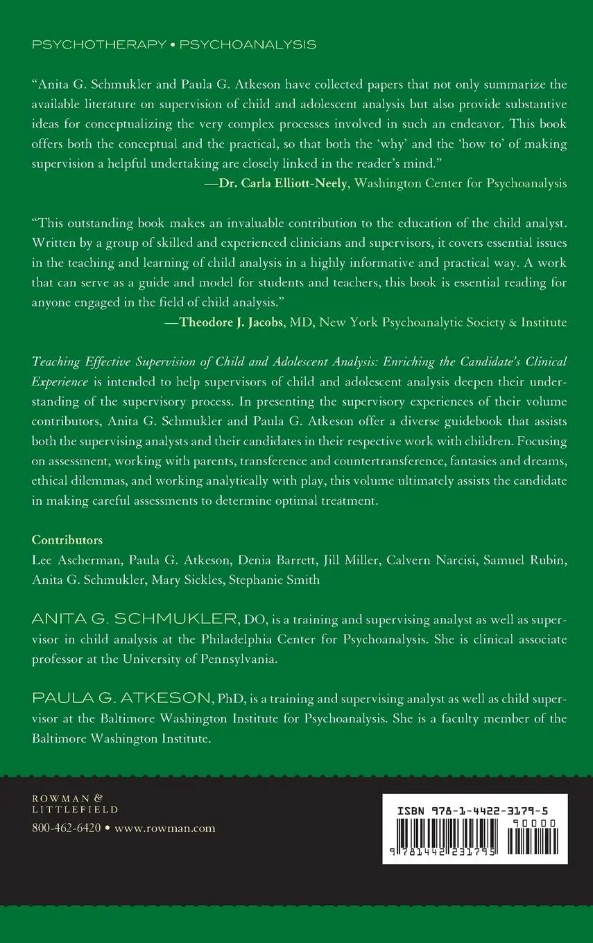 Rückseite: 9781442231795 | Teaching Effective Supervision of Child and Adolescent Analysis | Buch