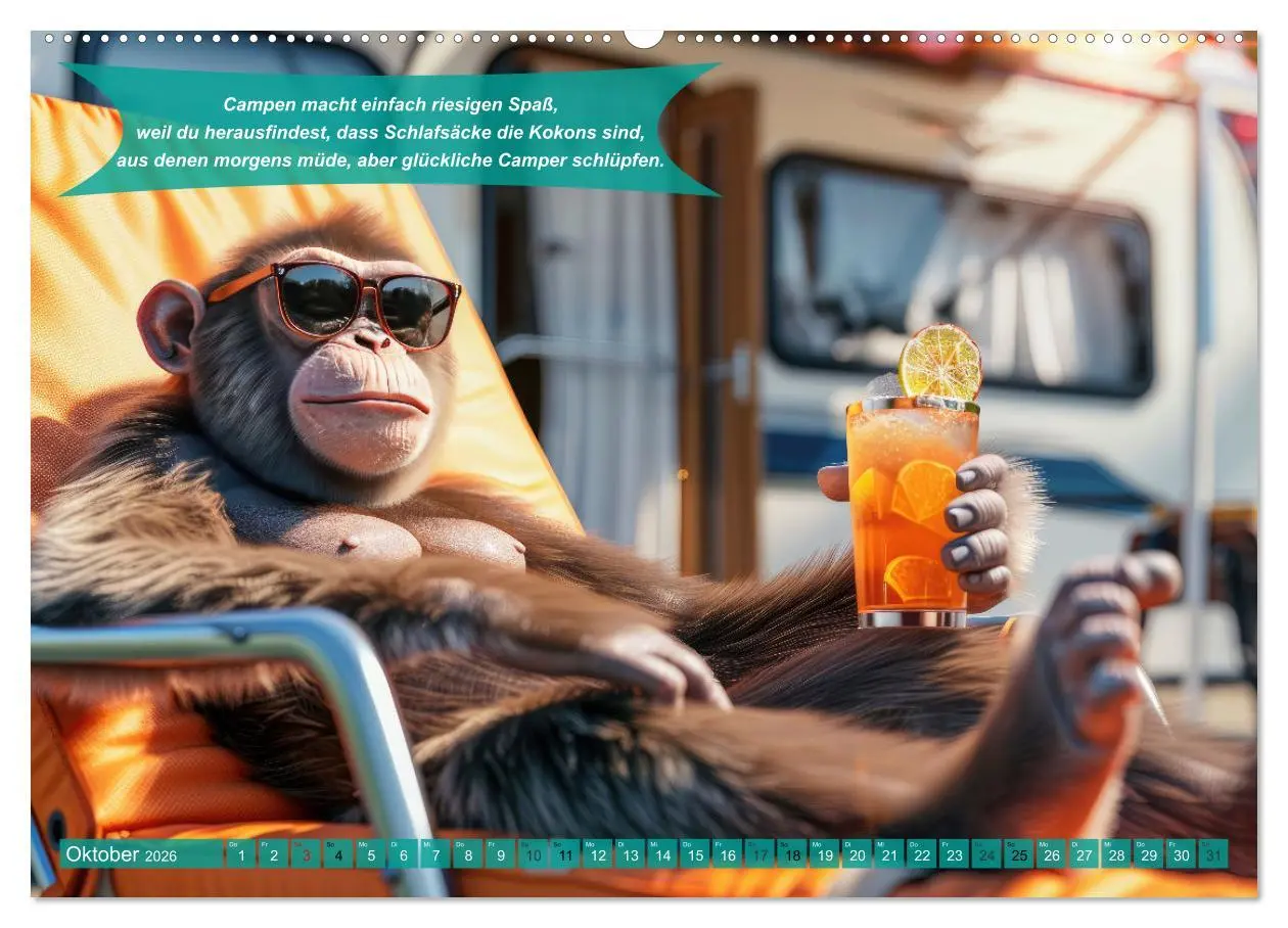 Bild: 9783457361795 | Der tierisch lustige Camping-Kalender (Wandkalender 2026 DIN A2...