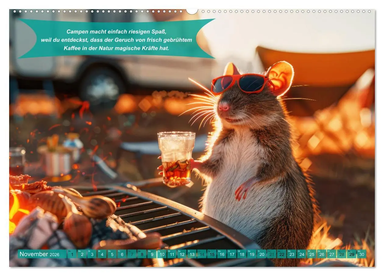 Bild: 9783457361795 | Der tierisch lustige Camping-Kalender (Wandkalender 2026 DIN A2...