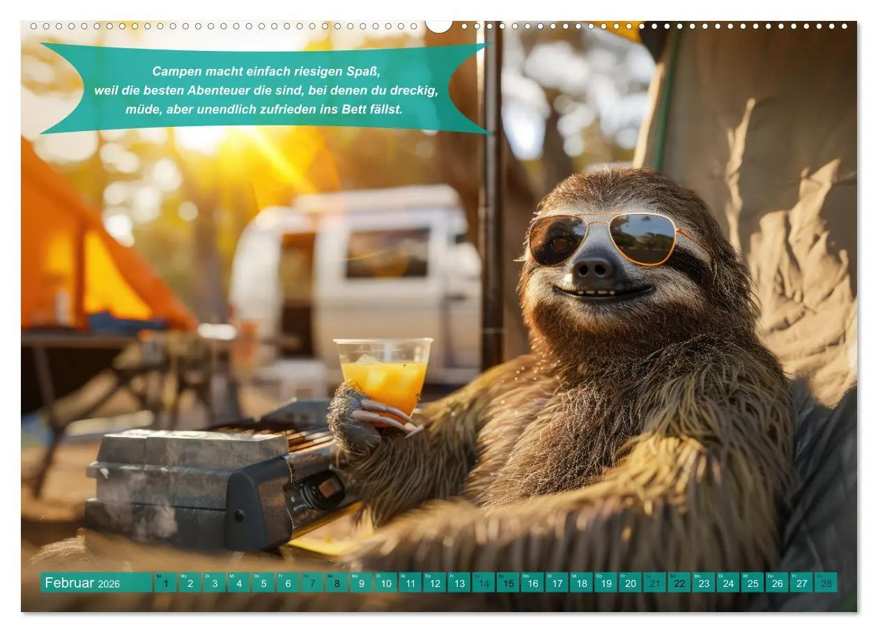 Bild: 9783457361795 | Der tierisch lustige Camping-Kalender (Wandkalender 2026 DIN A2...