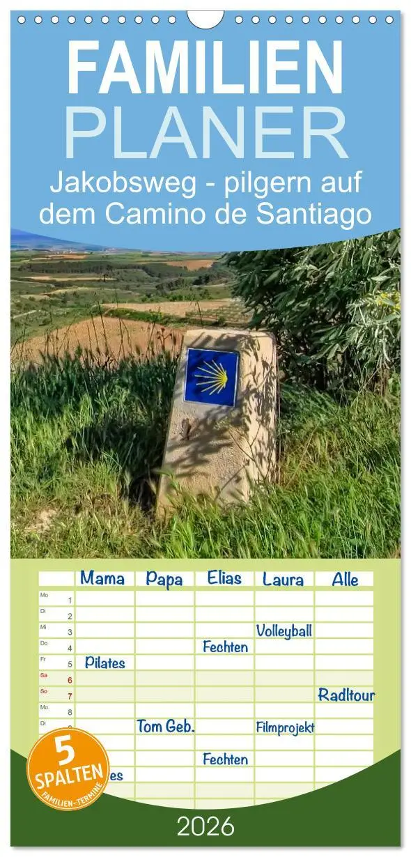 Cover: 9783516521795 | Familienplaner 2026 - Jakobsweg - pilgern auf dem Camino de...