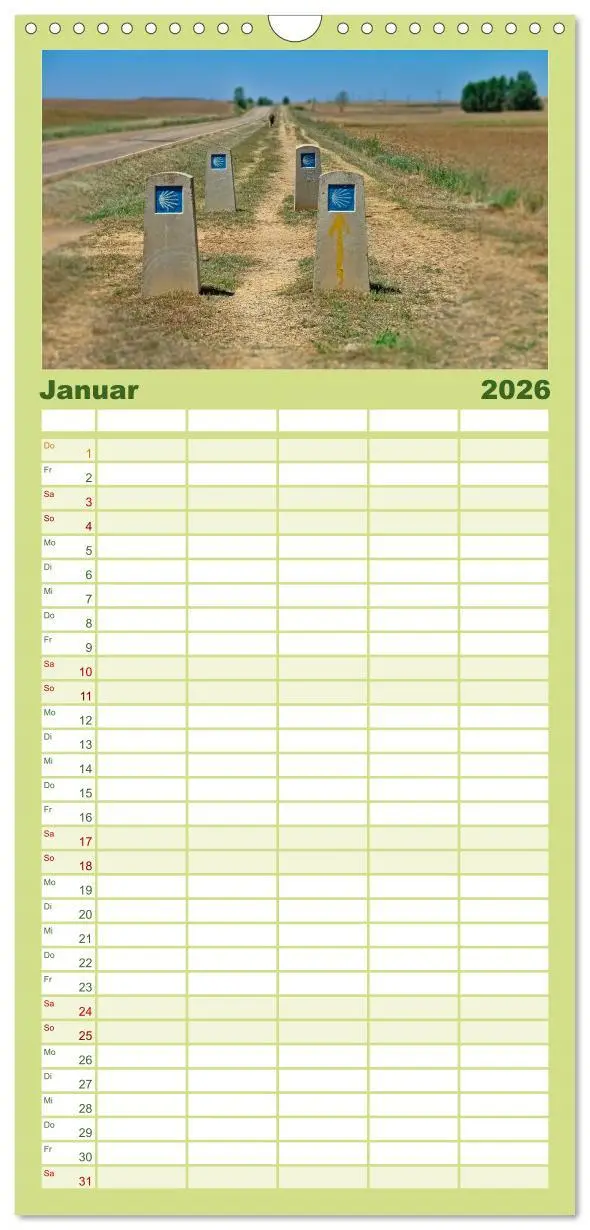 Bild: 9783516521795 | Familienplaner 2026 - Jakobsweg - pilgern auf dem Camino de...