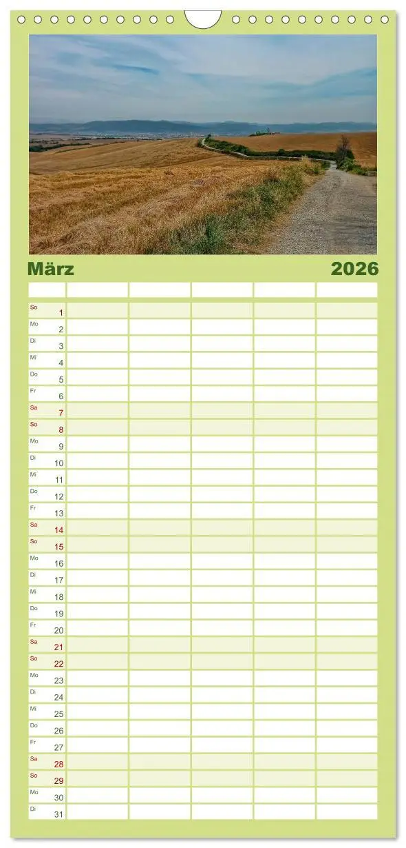 Bild: 9783516521795 | Familienplaner 2026 - Jakobsweg - pilgern auf dem Camino de...