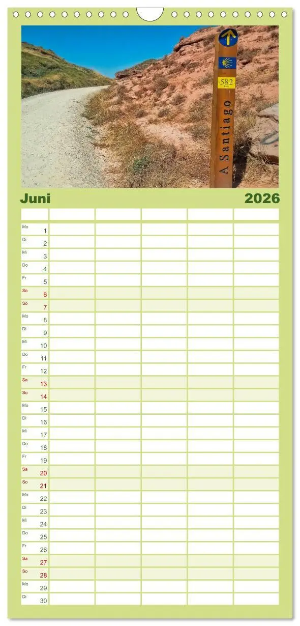 Bild: 9783516521795 | Familienplaner 2026 - Jakobsweg - pilgern auf dem Camino de...