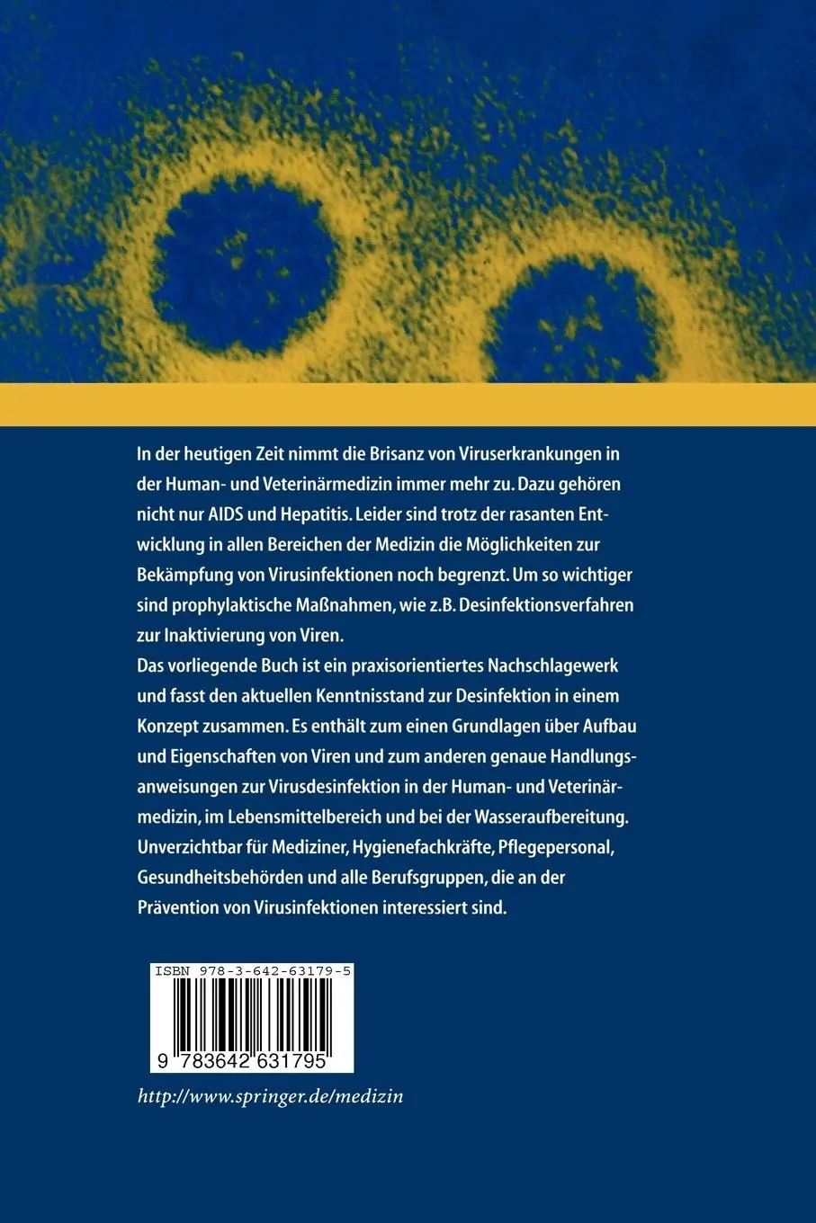 Rückseite: 9783642631795 | Handbuch der viruswirksamen Desinfektion | M. H. Wolff (u. a.) | Buch