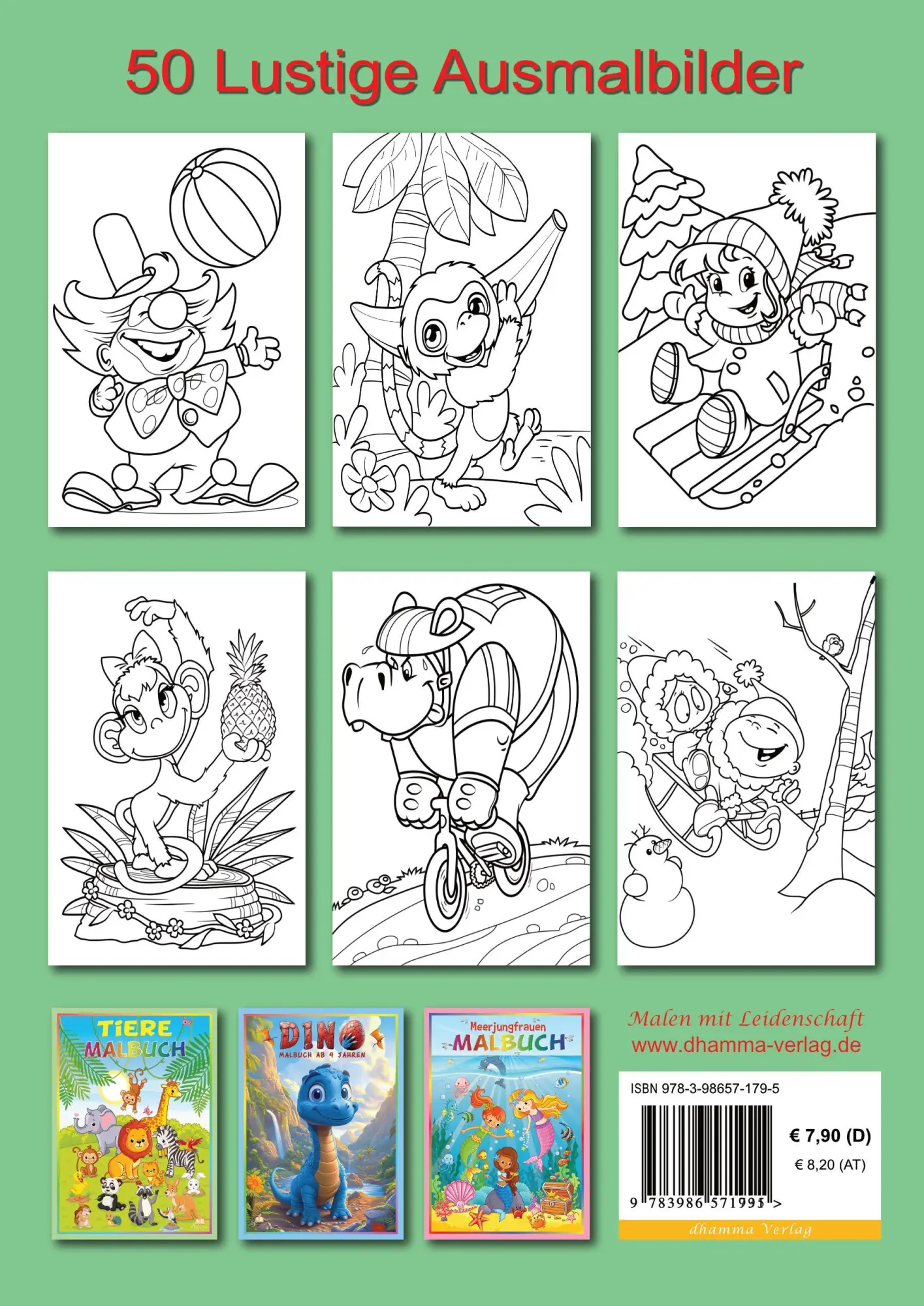 Rückseite: 9783986571795 | Malen - Malbuch für Kinder von 4-6 Jahren mit 50 lustigen...