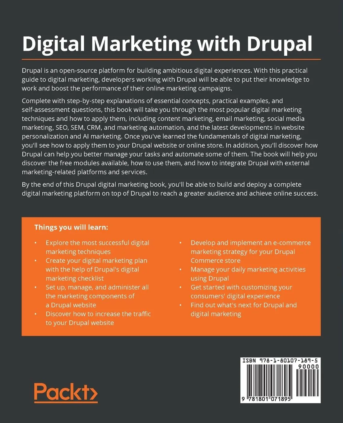 Rückseite: 9781801071895 | Digital Marketing with Drupal | José Fernandes | Taschenbuch | 2022