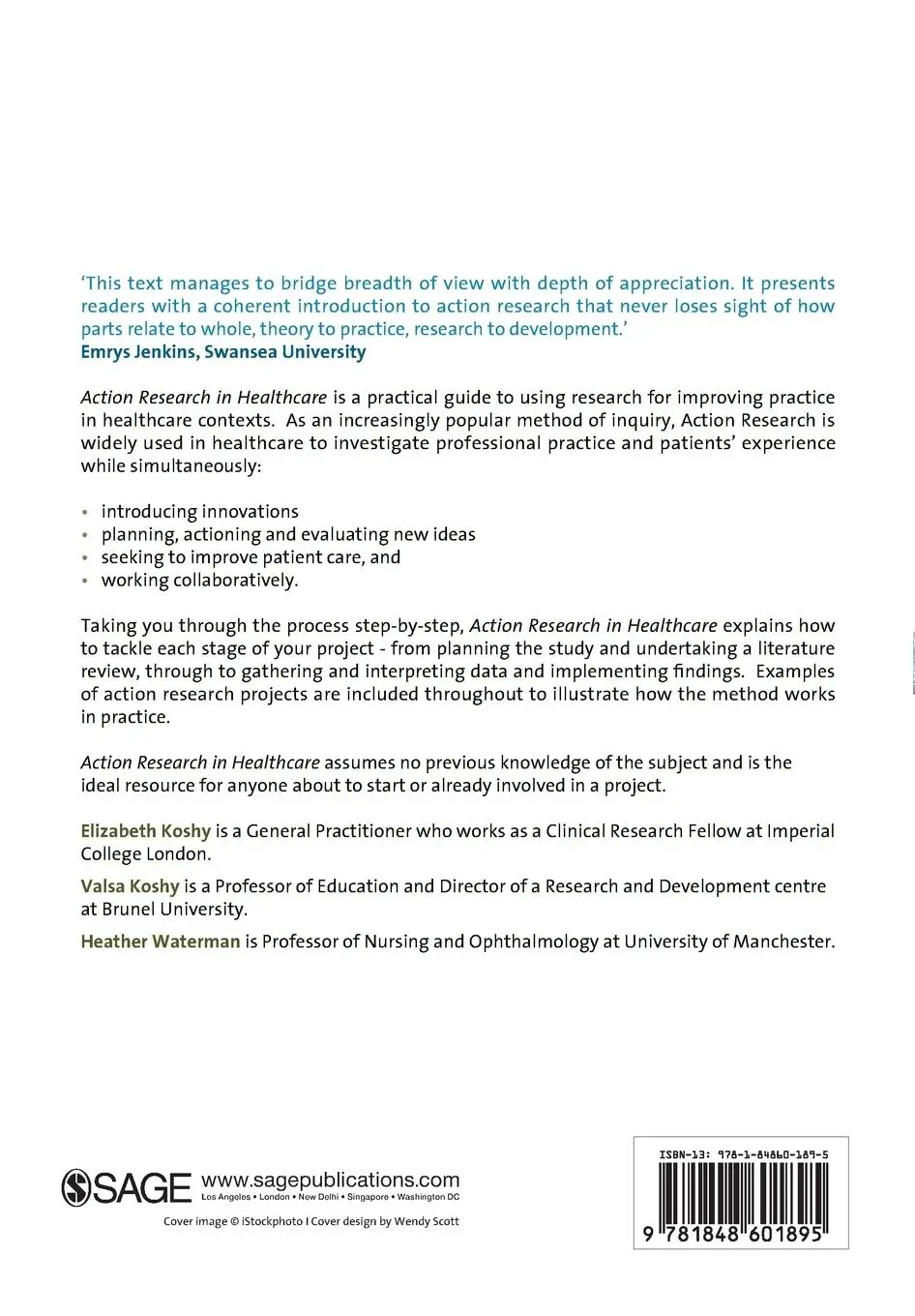 Rückseite: 9781848601895 | Action Research in Healthcare | Elizabeth Koshy (u. a.) | Taschenbuch