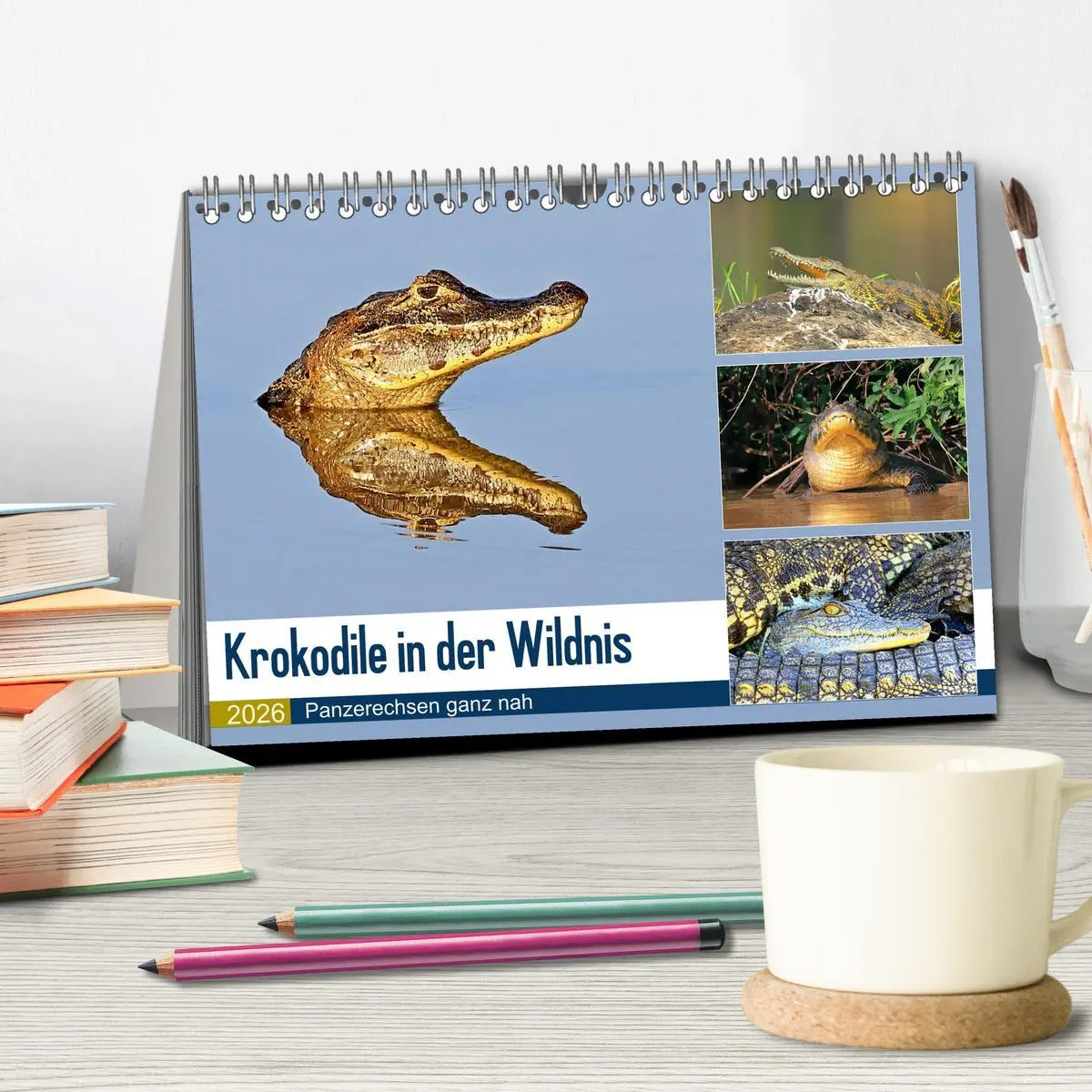 Bild: 9783457801895 | Krokodile in der Wildnis (Tischkalender 2026 DIN A5 quer), CALVENDO...