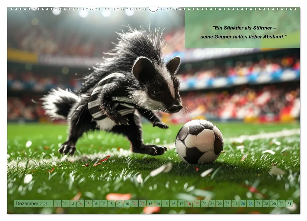Bild: 9783569081895 | Der tierisch lustige Fußballkalender (Wandkalender 2027 DIN A2...