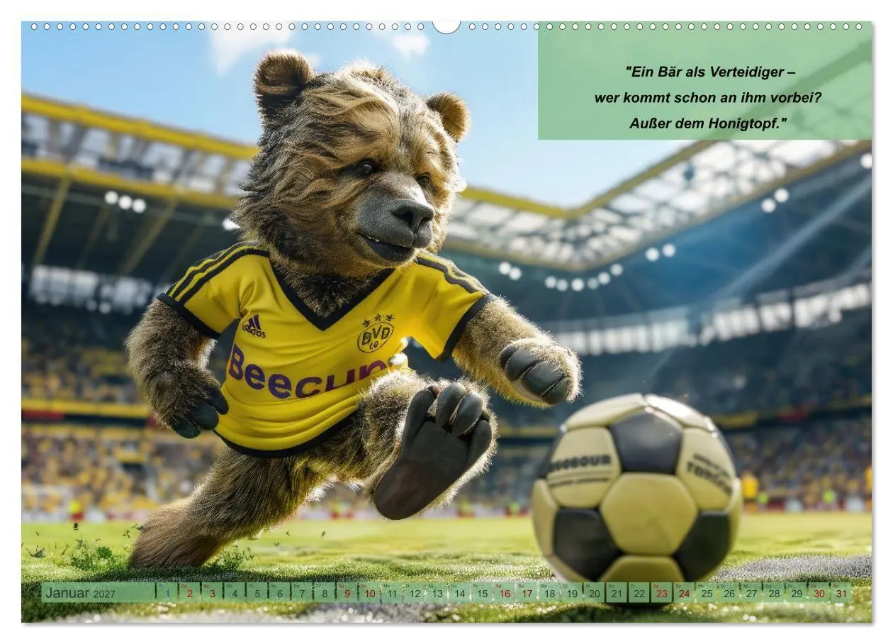 Bild: 9783569081895 | Der tierisch lustige Fußballkalender (Wandkalender 2027 DIN A2...