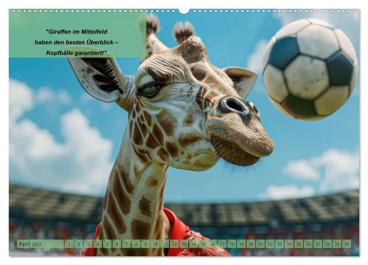 Bild: 9783569081895 | Der tierisch lustige Fußballkalender (Wandkalender 2027 DIN A2...