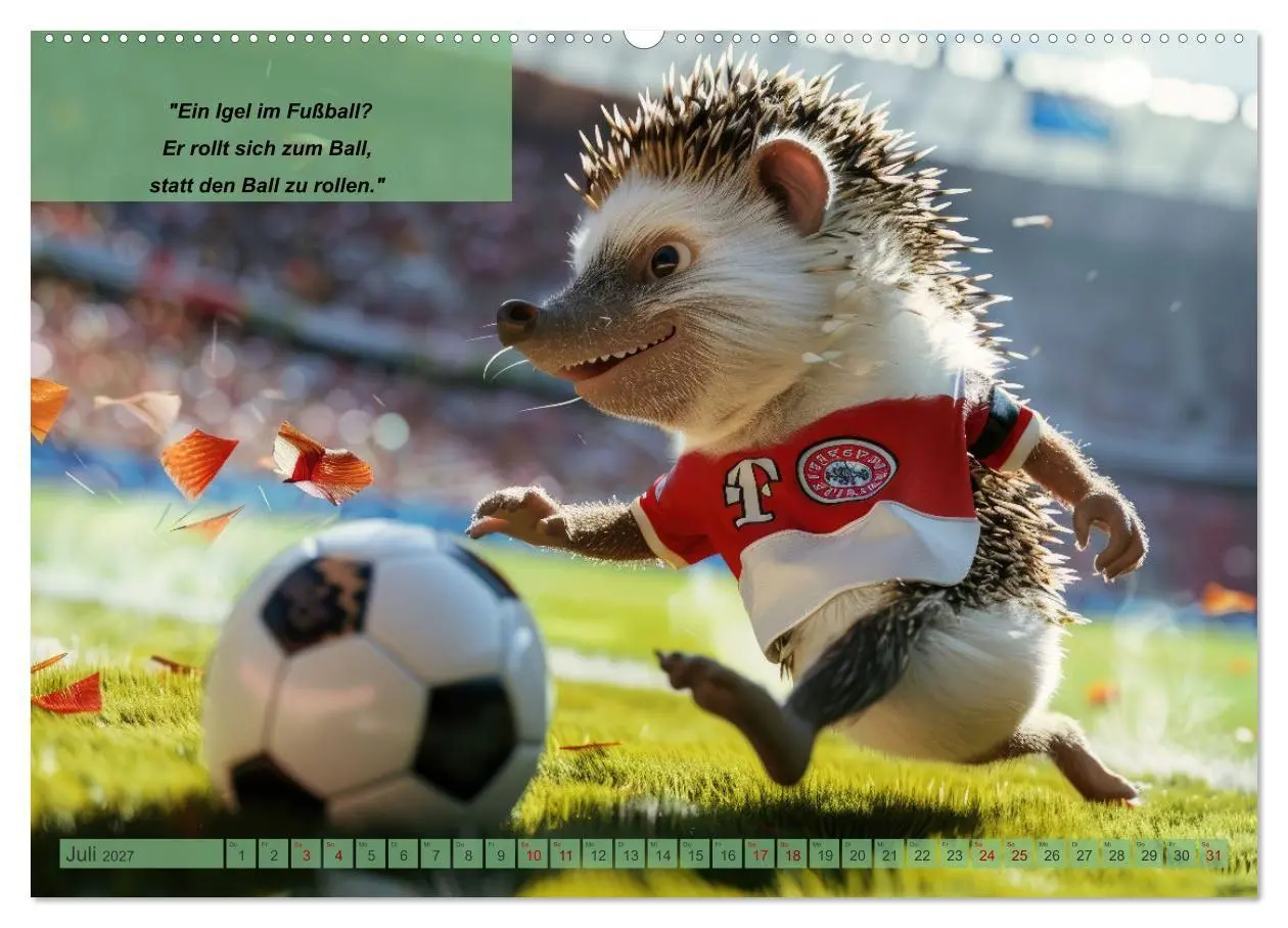 Bild: 9783569081895 | Der tierisch lustige Fußballkalender (Wandkalender 2027 DIN A2...