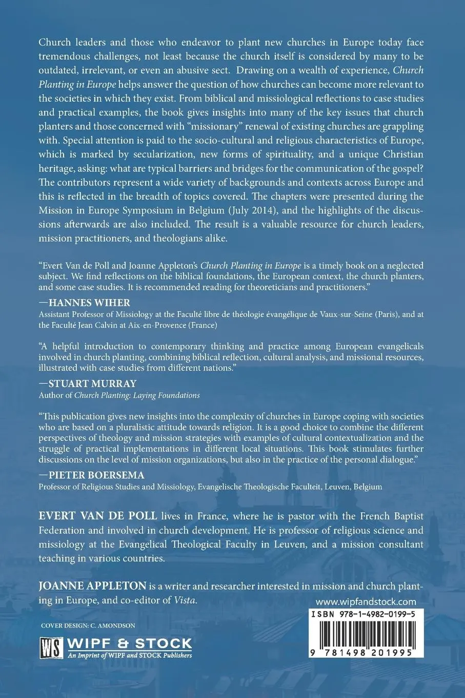 Rückseite: 9781498201995 | Church Planting in Europe | Evert van de Poll (u. a.) | Taschenbuch