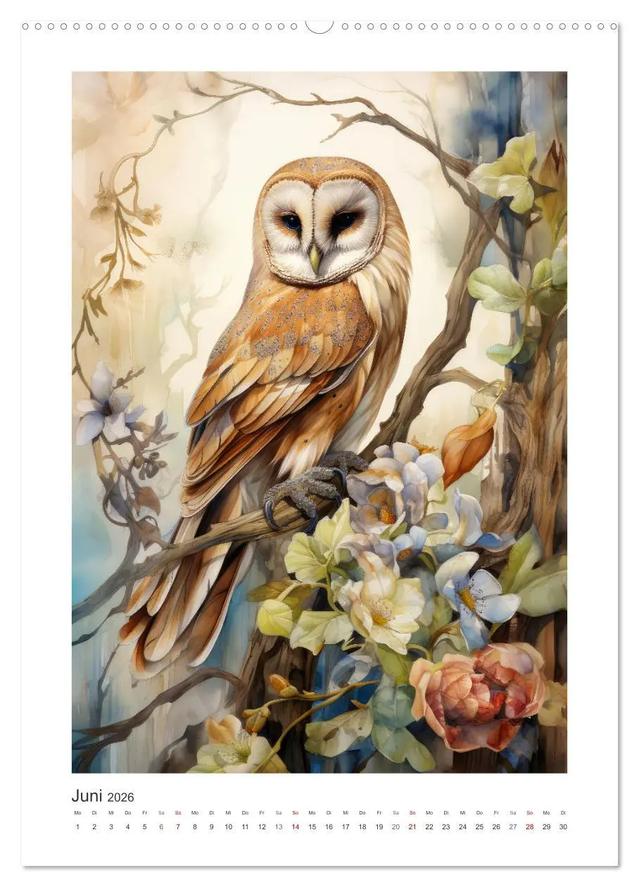 Bild: 9783516291995 | Eulenliebe (Wandkalender 2026 DIN A2 hoch), CALVENDO Monatskalender