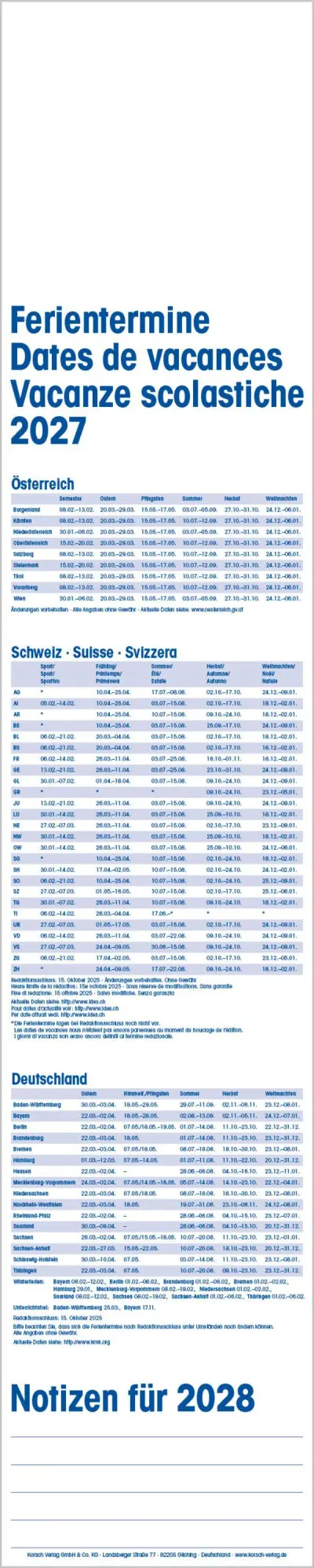 Bild: 9783819301995 | Supertimer 2027 | Verlag Korsch | Kalender | Spiralbindung | 13 S.