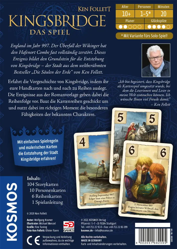Bild: 4002051682095 | Ken Follett - Kingsbridge | Spiel | Deutsch | 2021 | Kosmos Spiele