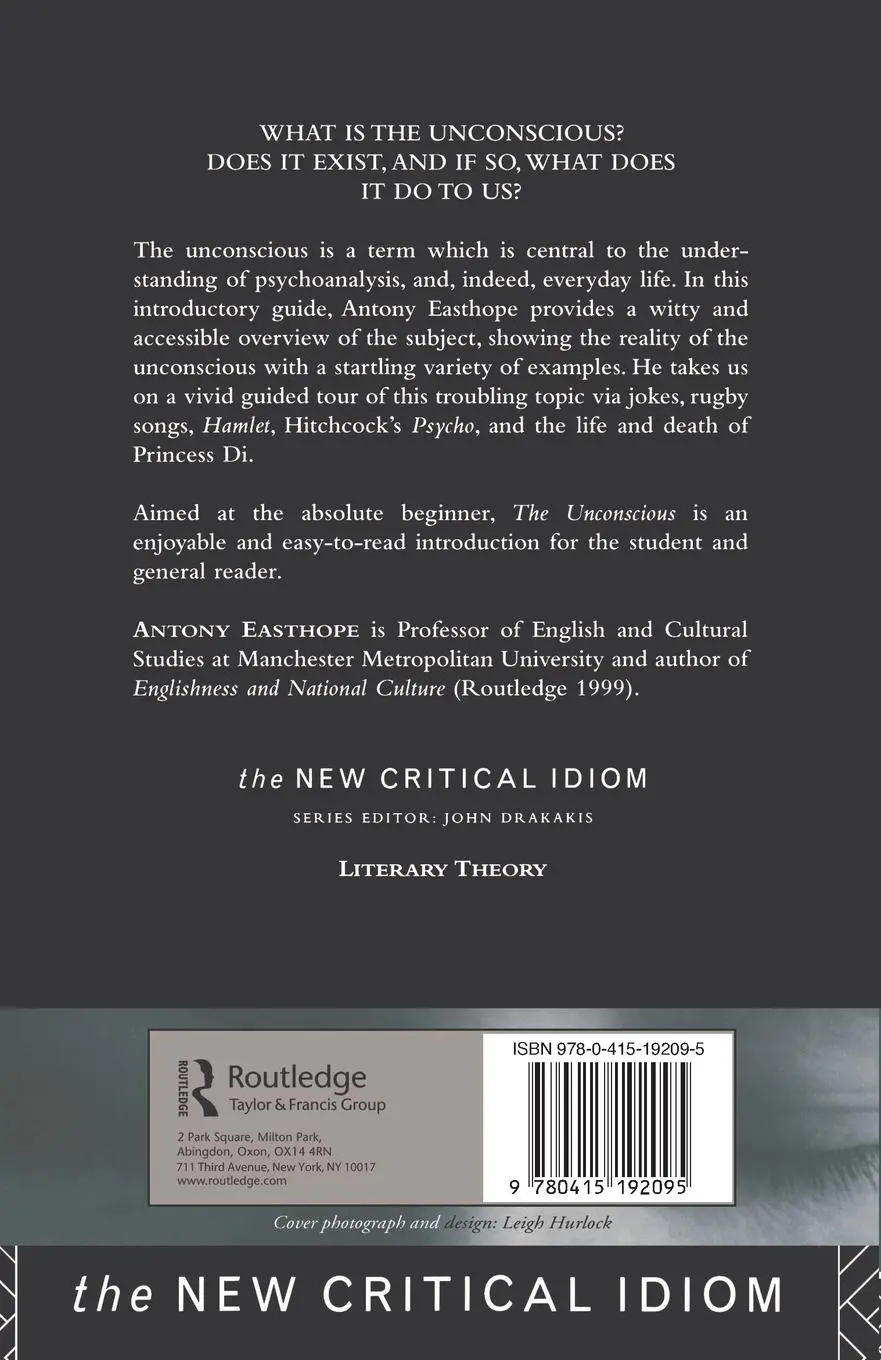 Rückseite: 9780415192095 | The Unconscious | Anthony Easthope | Taschenbuch | Englisch | 1999