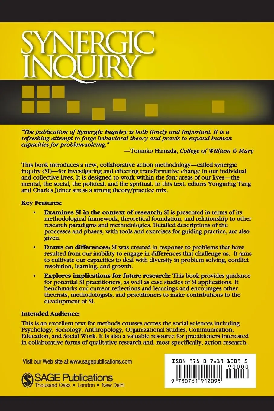 Rückseite: 9780761912095 | Synergic Inquiry | Yongming Tang (u. a.) | Taschenbuch | Englisch