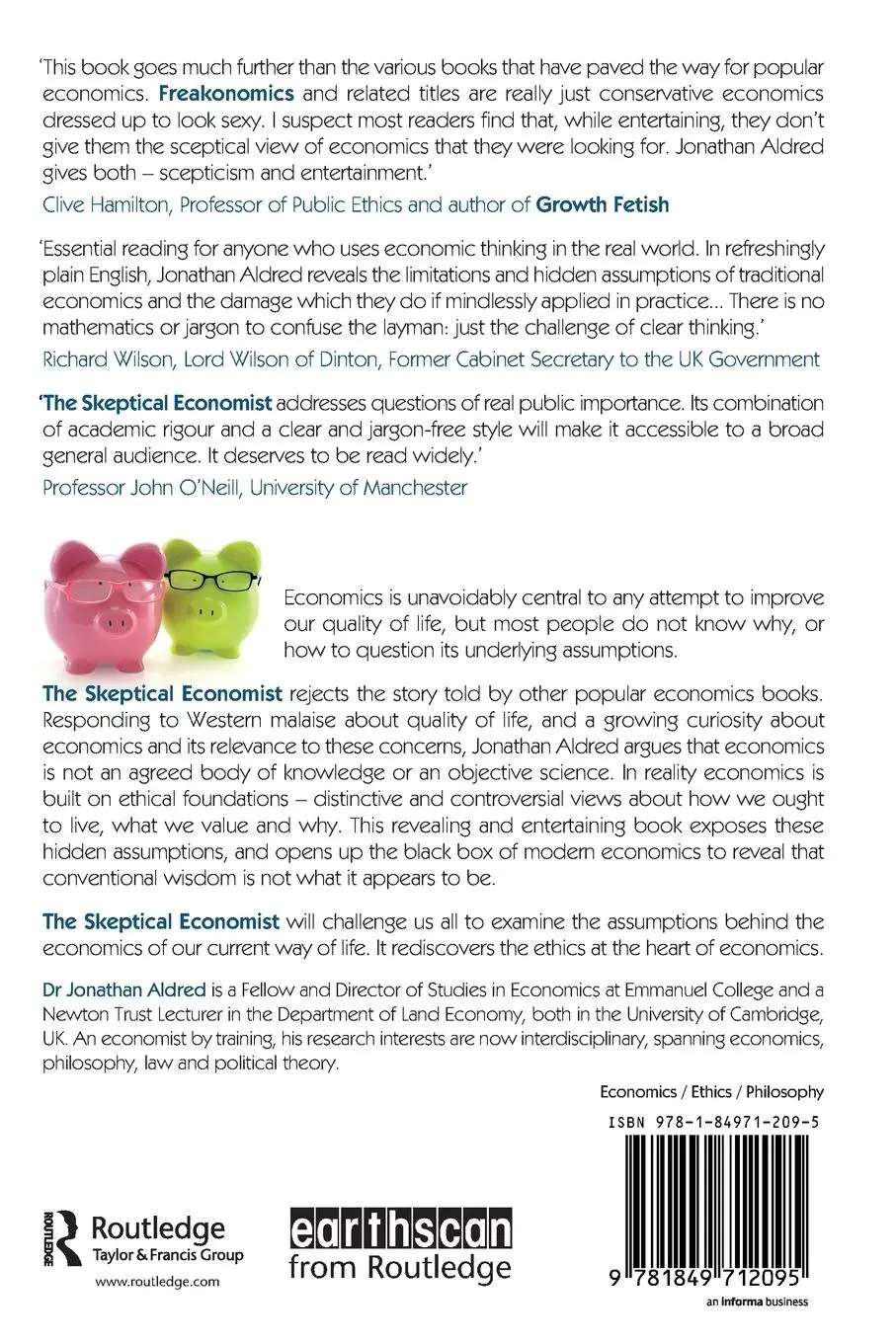 Rückseite: 9781849712095 | The Skeptical Economist | Revealing the Ethics Inside Economics | Buch