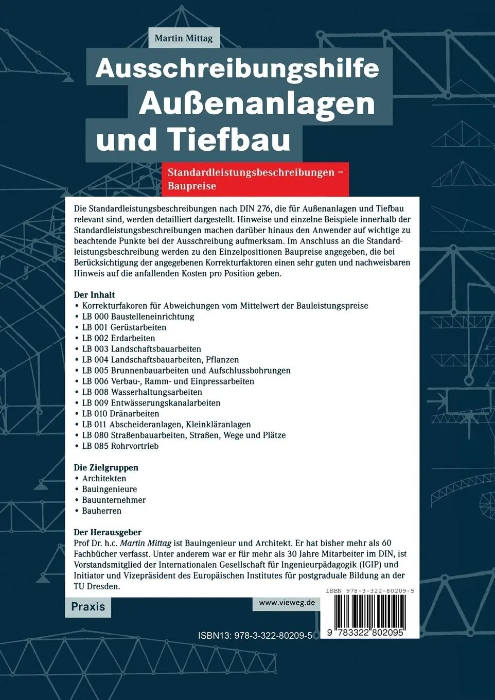 Rückseite: 9783322802095 | Ausschreibungshilfe Außenanlagen und Tiefbau | Martin Mittag | Buch