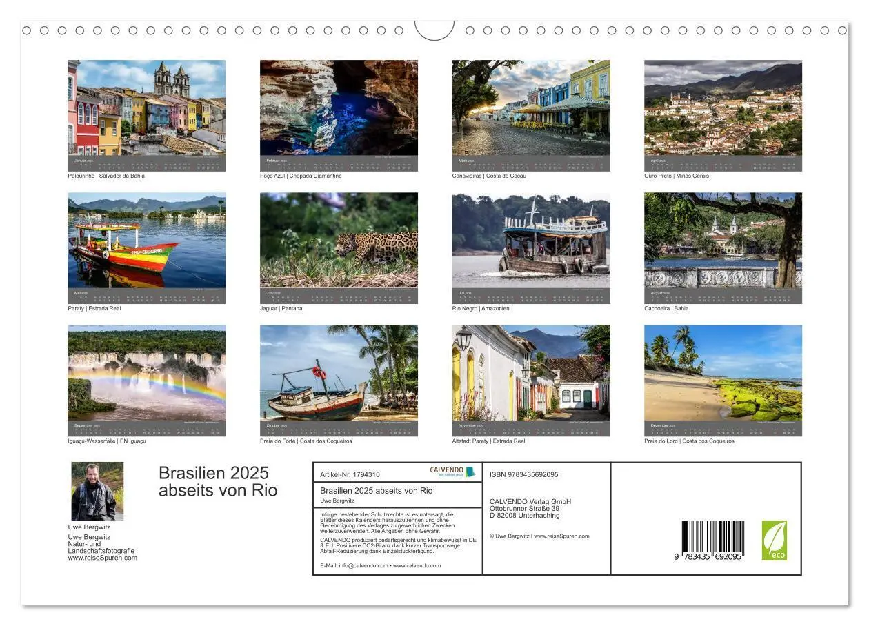 Bild: 9783435692095 | Brasilien 2025 abseits von Rio (Wandkalender 2025 DIN A3 quer),...