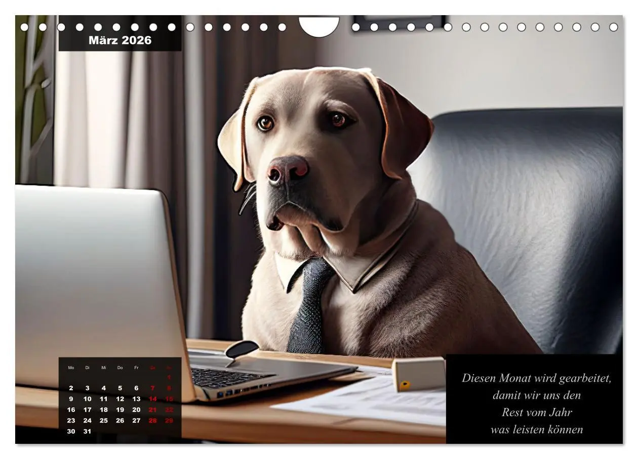Bild: 9783457542095 | Der witzige Labrador-Kalender (Wandkalender 2026 DIN A4 quer),...