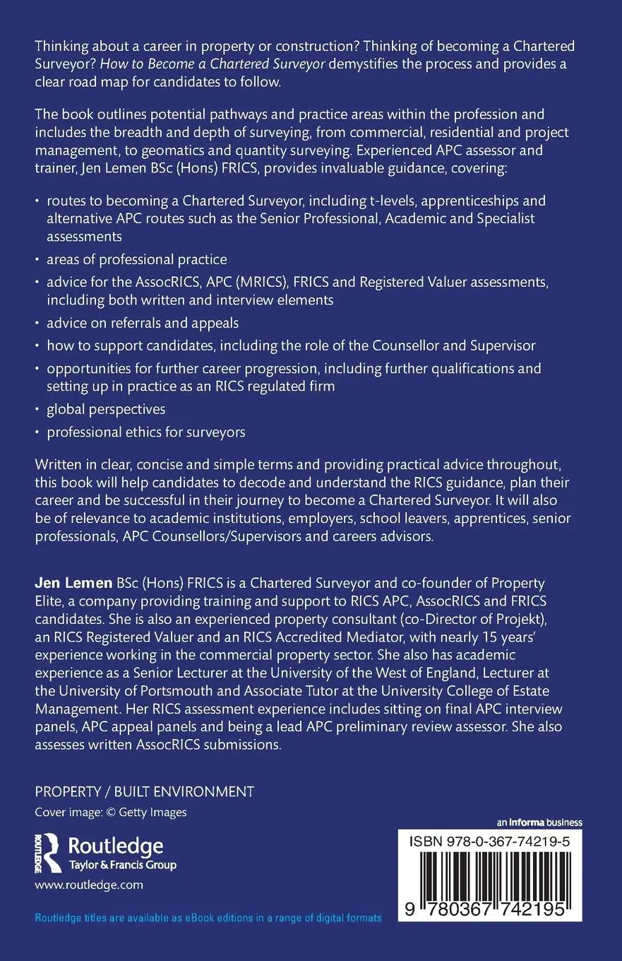 Rückseite: 9780367742195 | How to Become a Chartered Surveyor | Jen Lemen | Taschenbuch | 2021