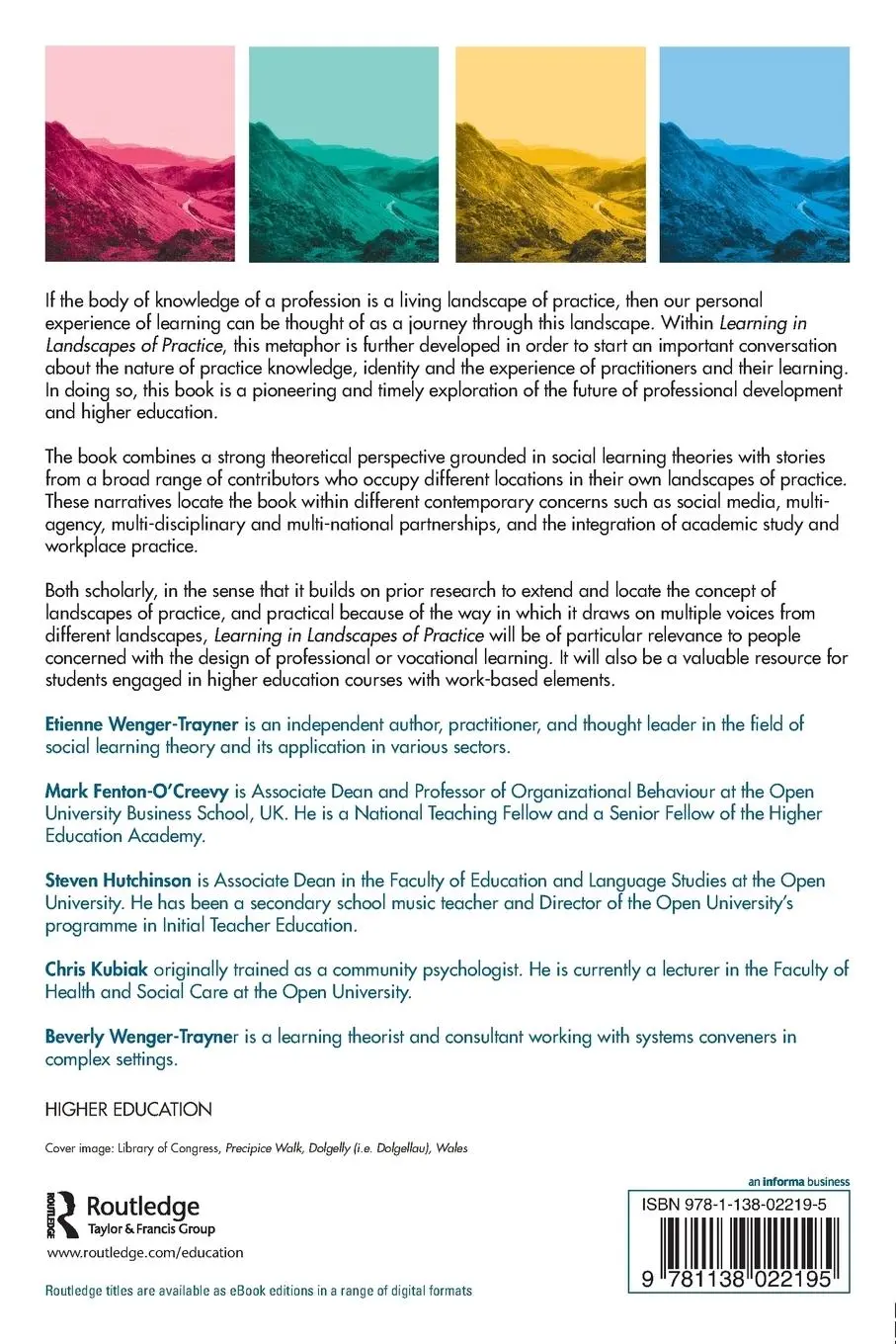 Rückseite: 9781138022195 | Learning in Landscapes of Practice | Etienne Wenger-Trayner (u. a.)
