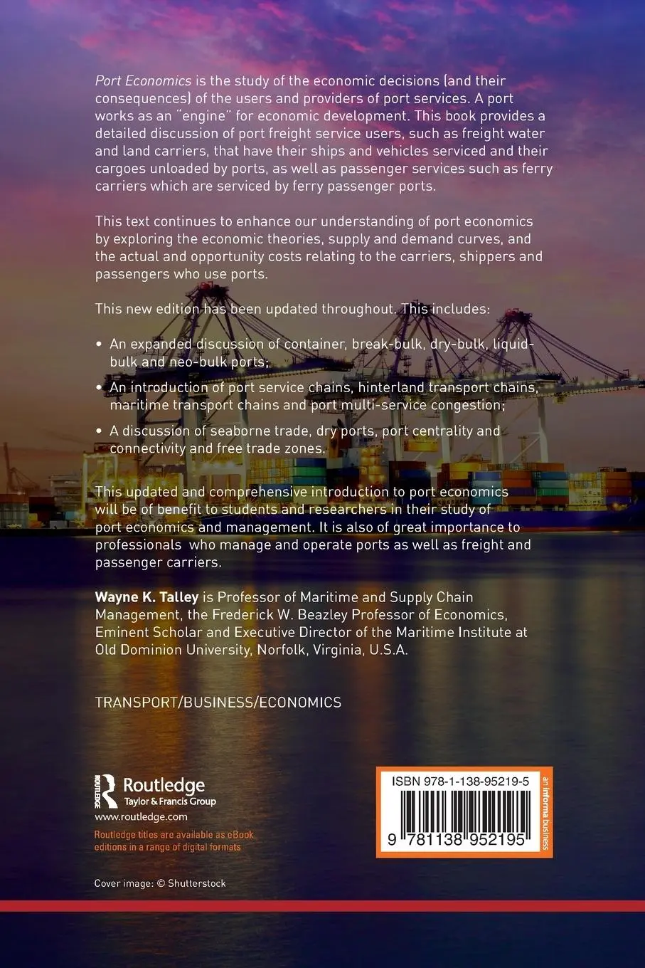 Rückseite: 9781138952195 | Port Economics | Wayne K. Talley | Taschenbuch | Englisch | 2017