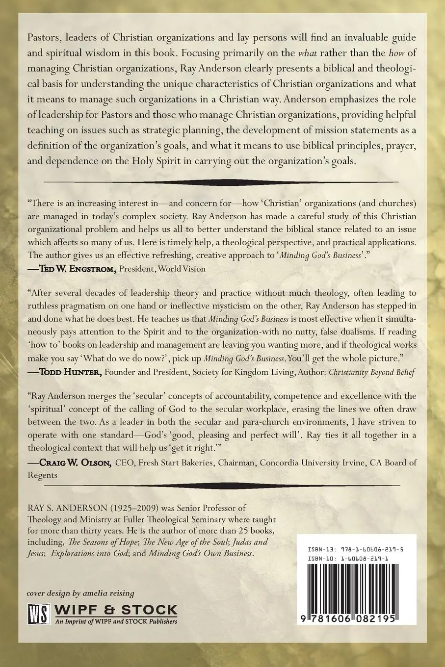 Rückseite: 9781606082195 | Minding God's Business | Ray S. Anderson | Taschenbuch | Englisch