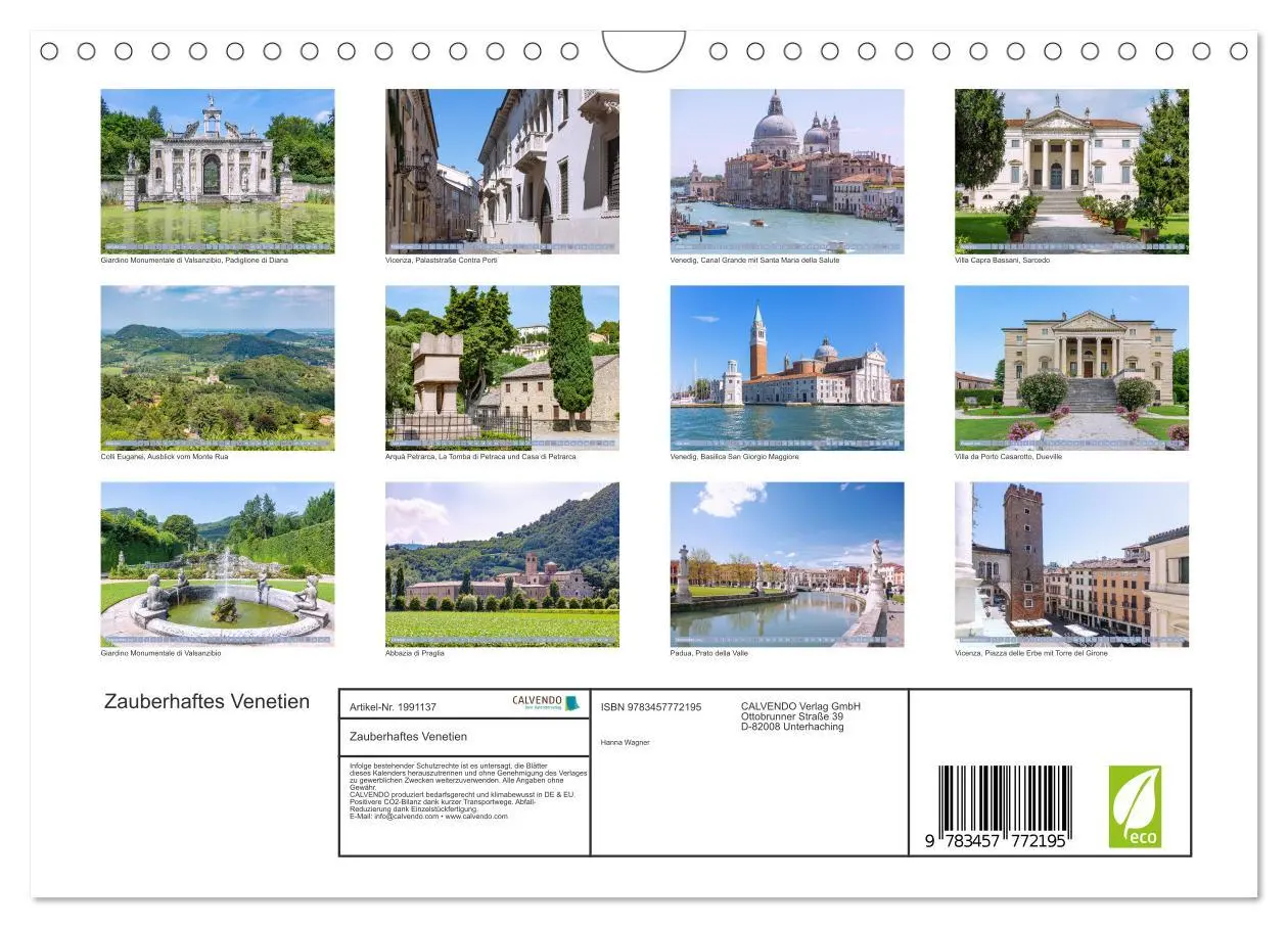 Bild: 9783457772195 | Zauberhaftes Venetien (Wandkalender 2026 DIN A4 quer), CALVENDO...
