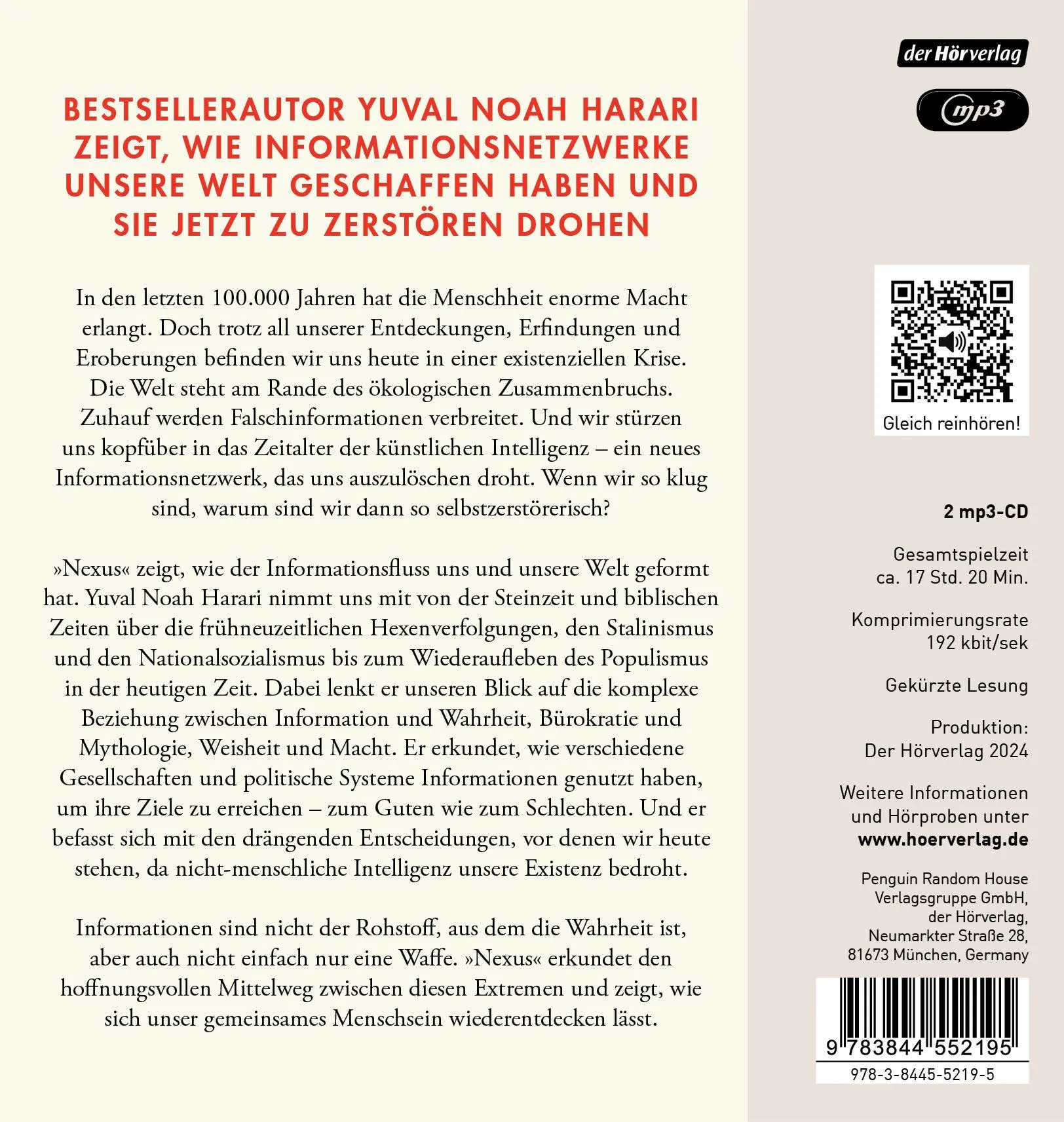 Bild: 9783844552195 | NEXUS | Yuval Noah Harari | MP3 | Deutsch | 2024 | Der Hörverlag [9]